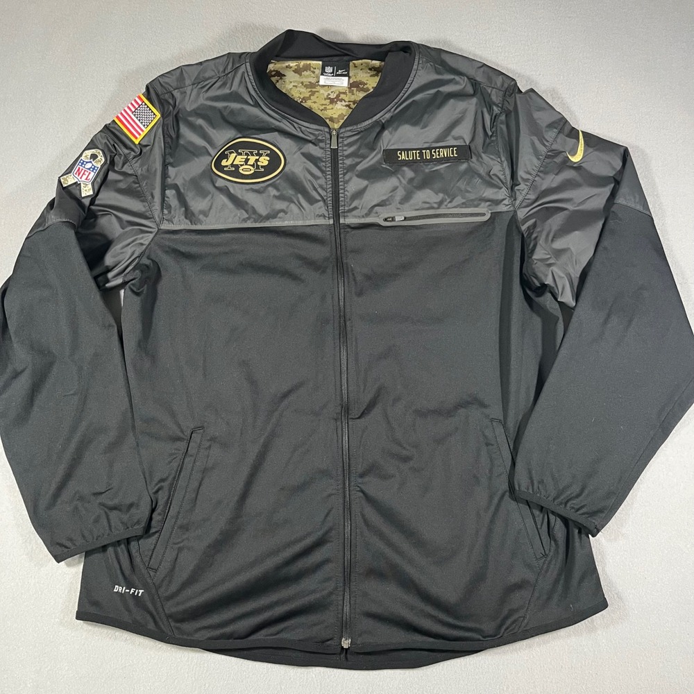 Nike NFL New York Jets Salute to Service‎ Jacket Men's XL Dri-Fit Camo Lined